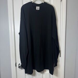 Shaka Wear Black Long Sleeved Heavyweight Thermal Waffle Knit Size 3X